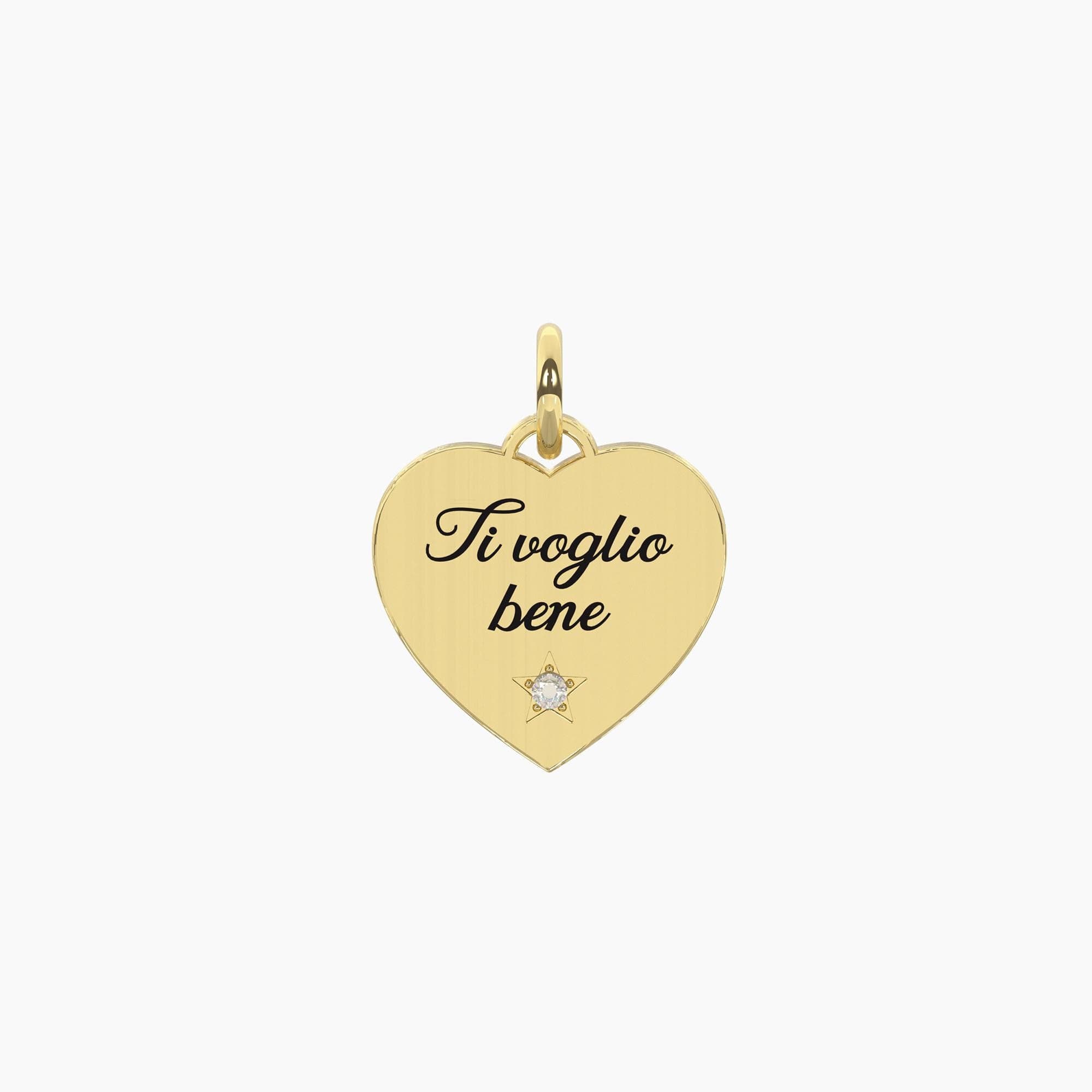 Kidult - Ciondolo dorato a forma di cuore Cuore | ti voglio bene in Bracciali Alba Gioielli - Casoria, commercioVirtuoso.it