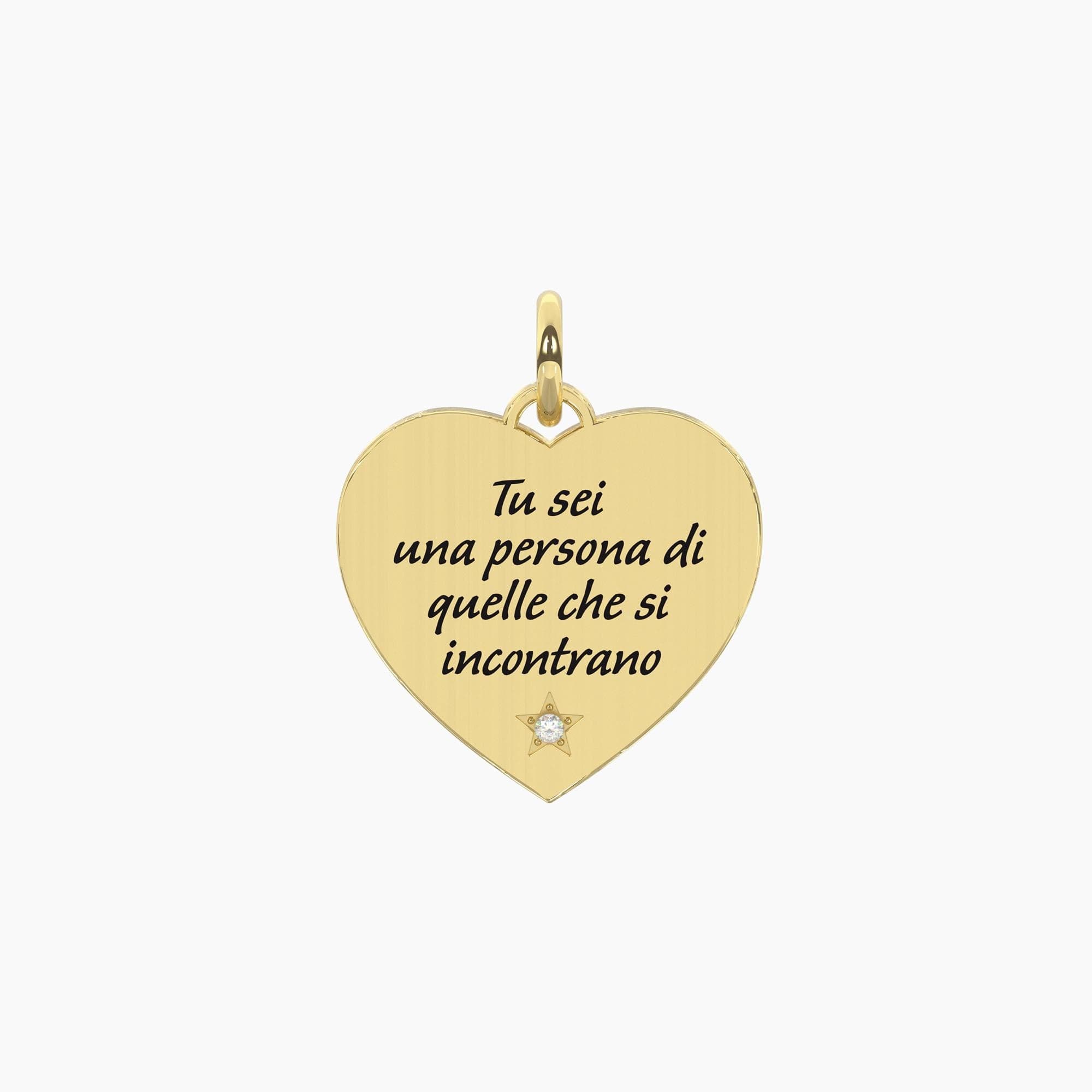 Kidult - Ciondolo dorato con scritta dickens Cuore | vita in Collane Alba Gioielli - Casoria, commercioVirtuoso.it