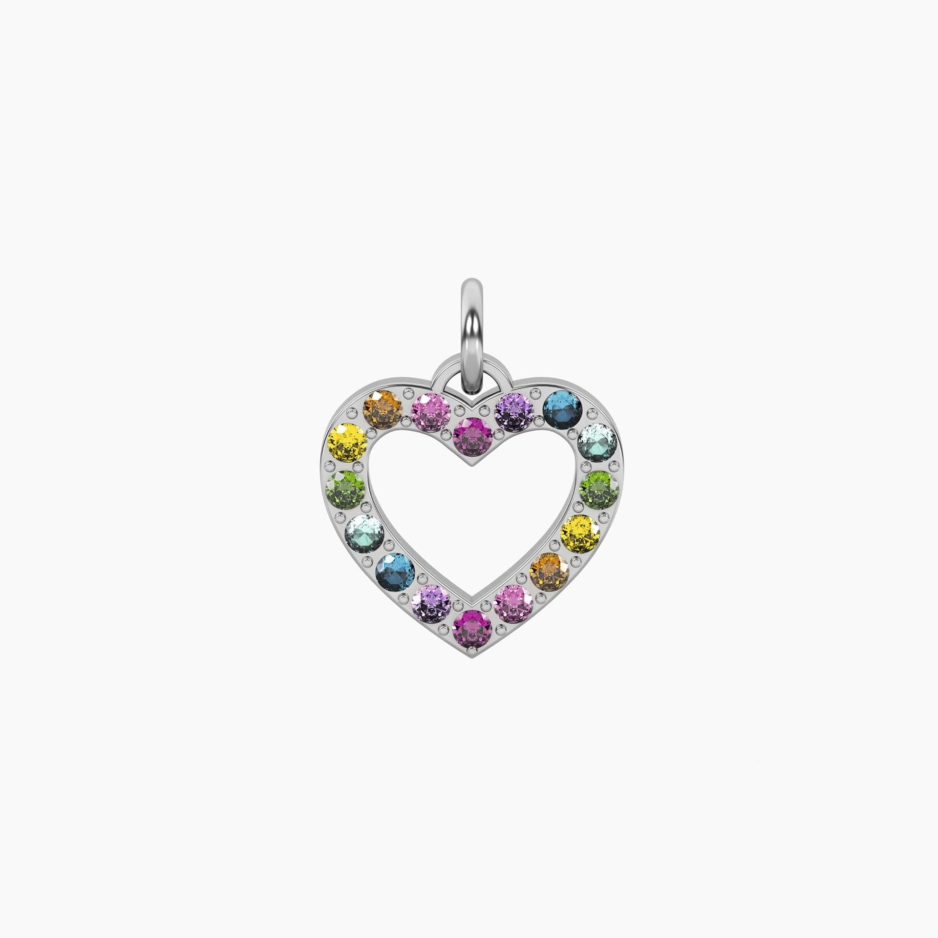 Kidult   -  Ciondolo cuore con cristalli colorati Cuore | felicità in Collane Alba Gioielli - Casoria, commercioVirtuoso.it