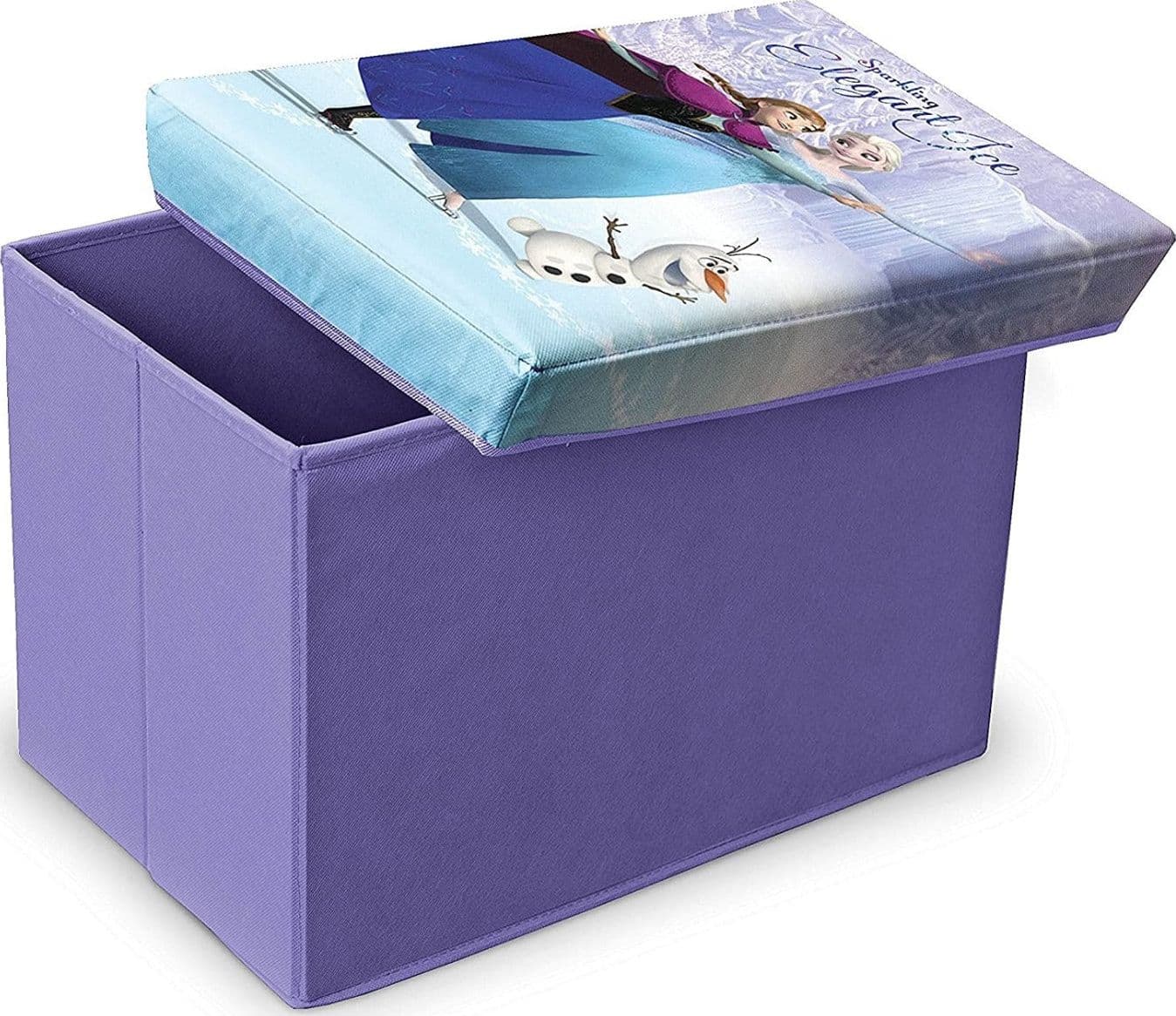 DOMOPAK - POUF CON COPERCHIO "LIVING" PER ORGANIZZAZIONE CAMERETTA 49x31x31CM - RAPPRESENTAZIONE CARTONE "CARS"- "FROZEN"- "ALLA RICERCA DI DORY"**