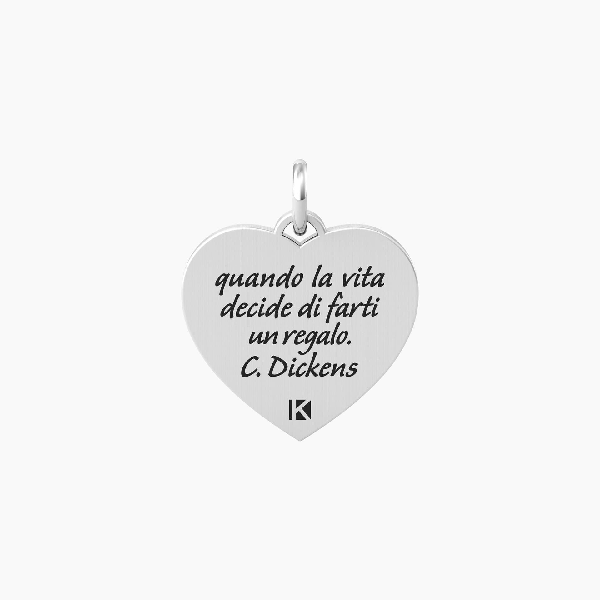 Kidult   -   Ciondolo a forma di cuore con frase dickens Cuore | vita in Bracciali Alba Gioielli - Casoria, commercioVirtuoso.it