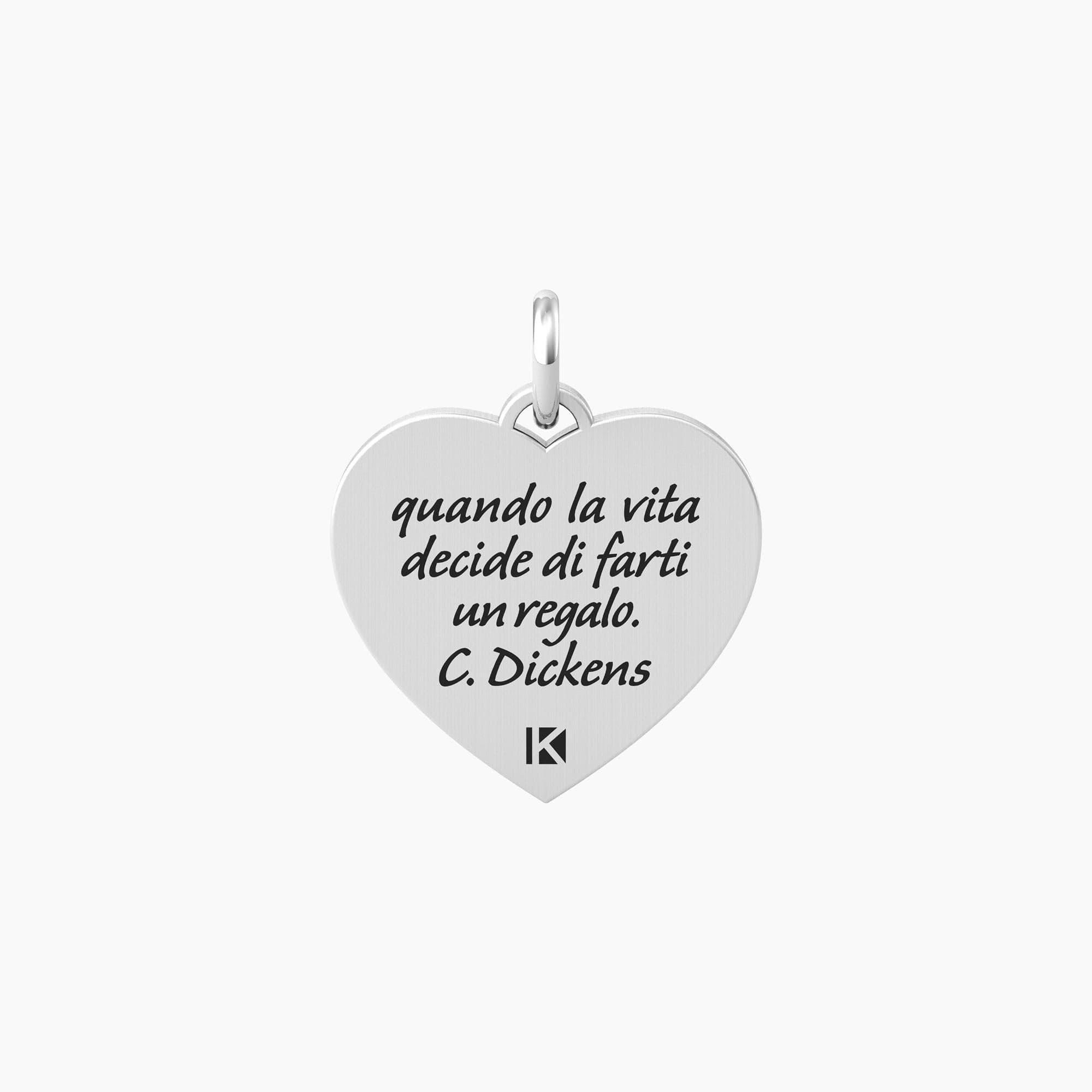 Kidult   -   Ciondolo a forma di cuore con frase dickens Cuore | vita in Bracciali Alba Gioielli - Casoria, commercioVirtuoso.it