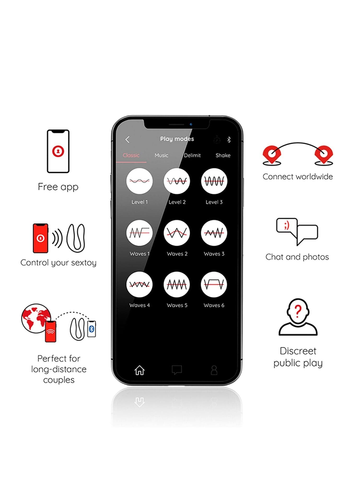 Oninder Lisboa Nero Stimolatore Punto G Clitoride App Bluetooth IPX7 USB in prodotto Erosdom - Palmi, commercioVirtuoso.it