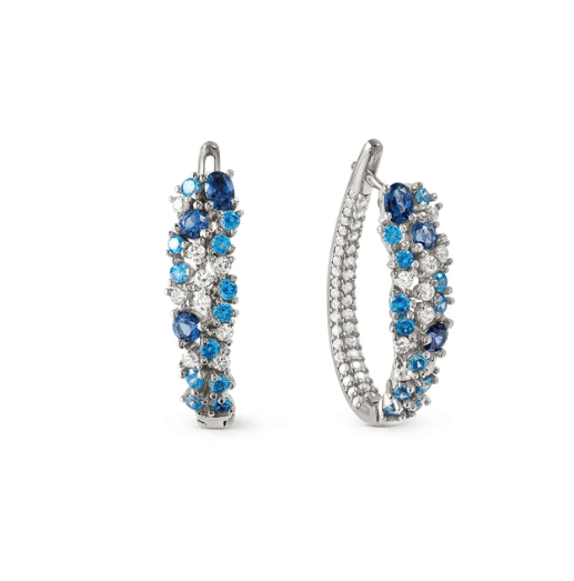 NOMINATION - ORECCHINI MOSAICA ARGENTO CON 81 ZIRCONI COLORATI