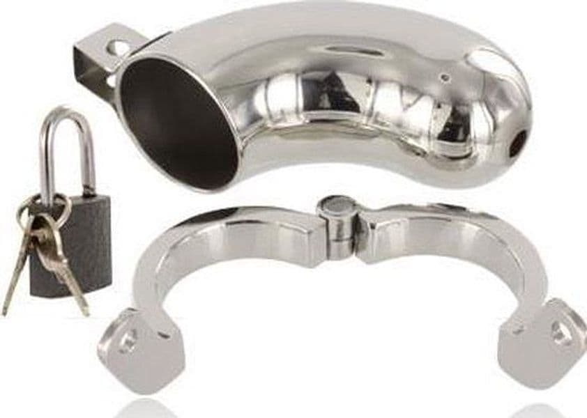 Gabbia pene cintura castità in acciaio pesante Cock Ring Retain Brig BDSM in prodotto Erosdom - Palmi, commercioVirtuoso.it