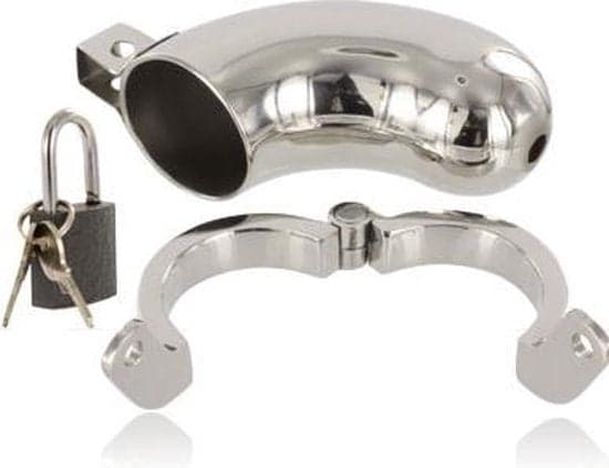 Gabbia pene cintura castità in acciaio pesante Cock Ring Retain Brig BDSM in prodotto Erosdom - Palmi, commercioVirtuoso.it
