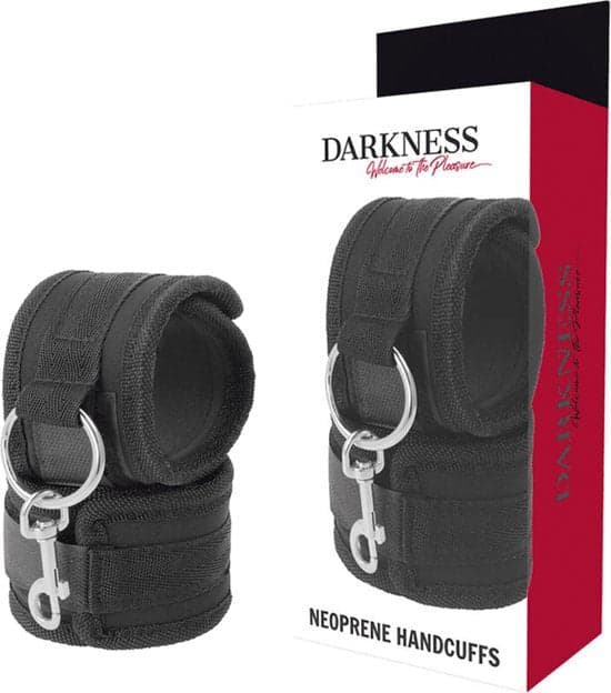 Manette bondage in neoprene Darkness nero regolabili fetish bdsm in prodotto Erosdom - Palmi, commercioVirtuoso.it