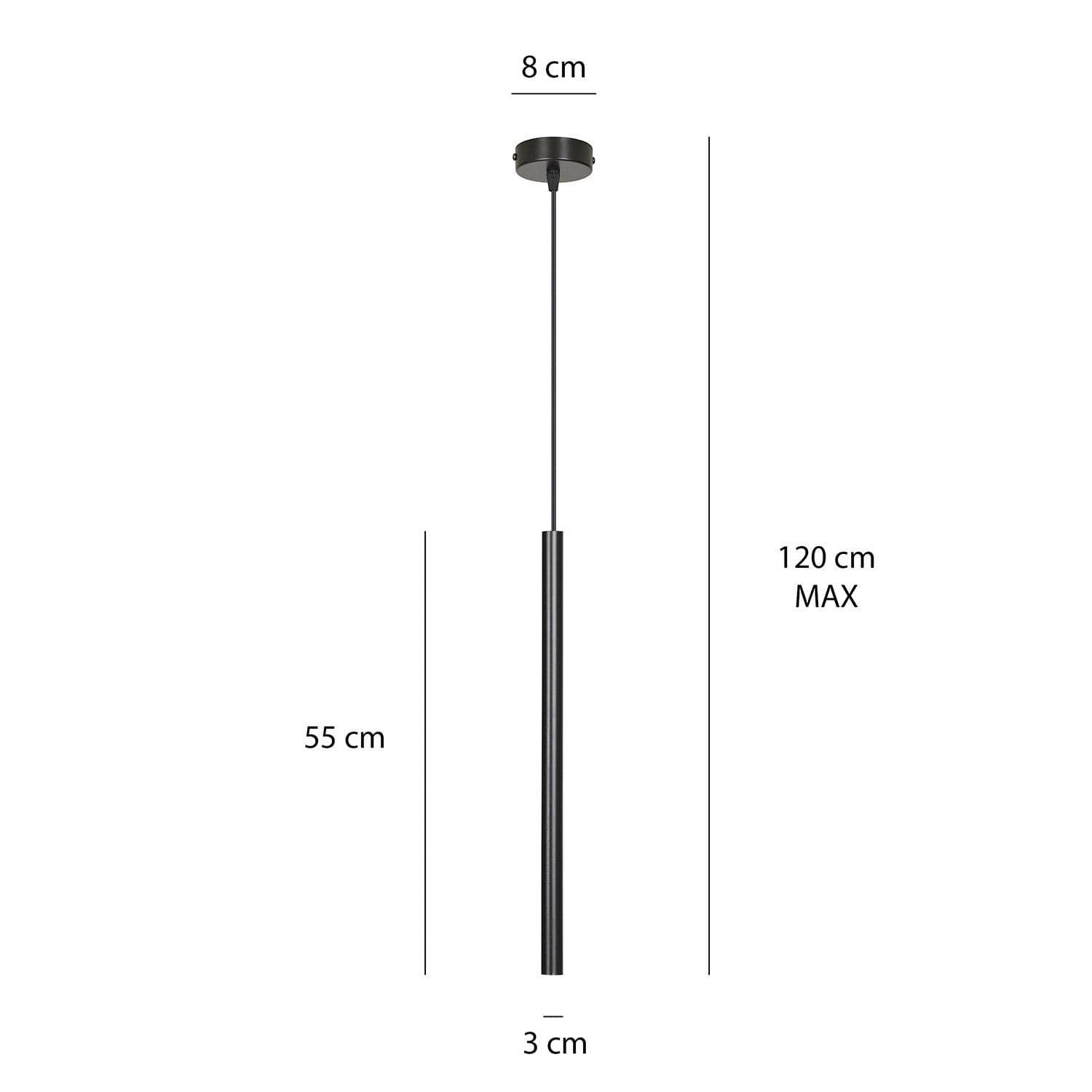 Lampadario 1 Luce Moderno Selter Acciaio Nero E Paralume A Cilindro Sottile in Lampade a sospensione LuceArt - Montecorvino Pugliano, commercioVirtuoso.it