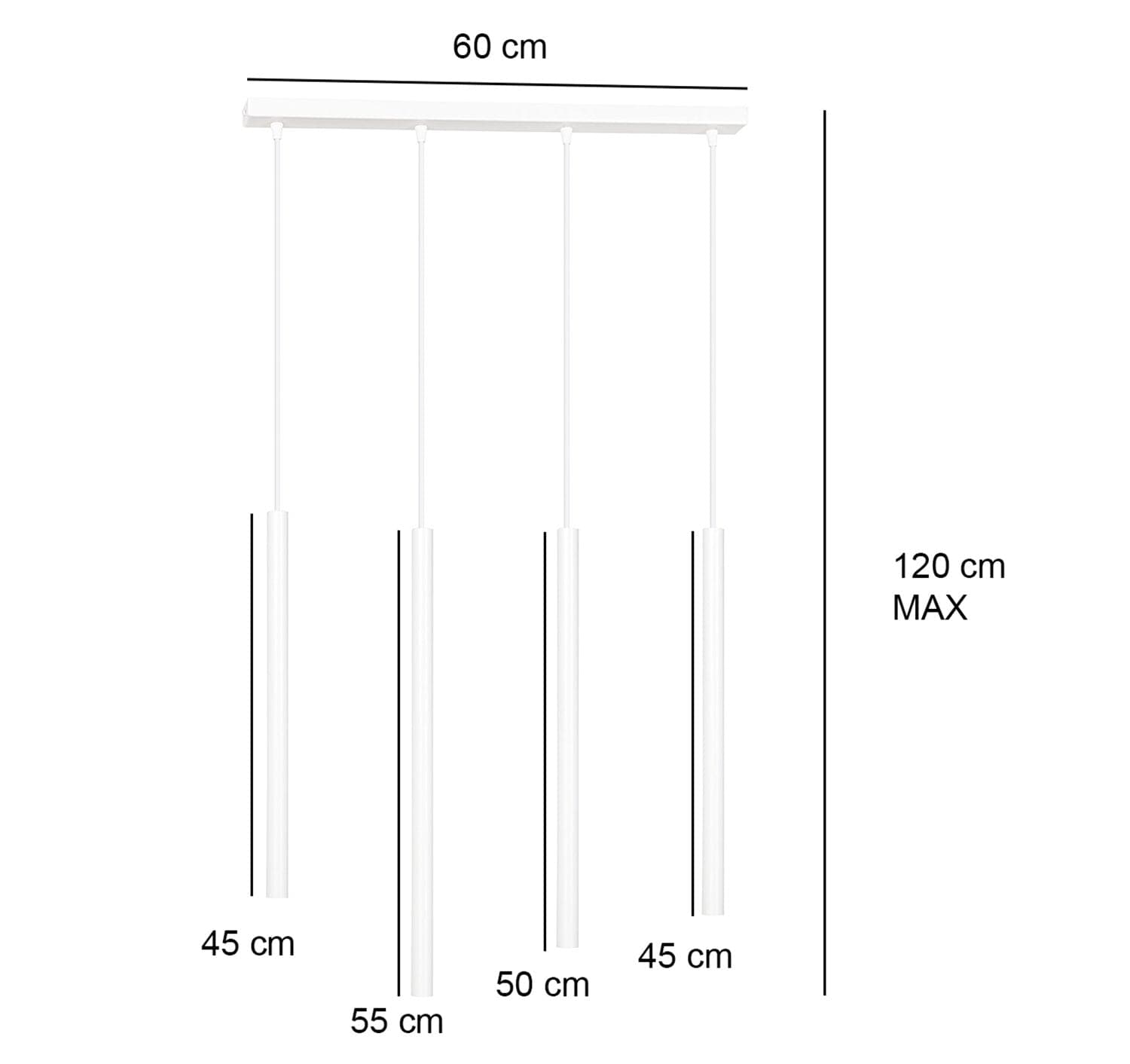 Lampadario 4 Luci Moderno Selter Acciaio Nero E Paralumi A Cilindri Sottili in Lampade a sospensione LuceArt - Montecorvino Pugliano, commercioVirtuoso.it