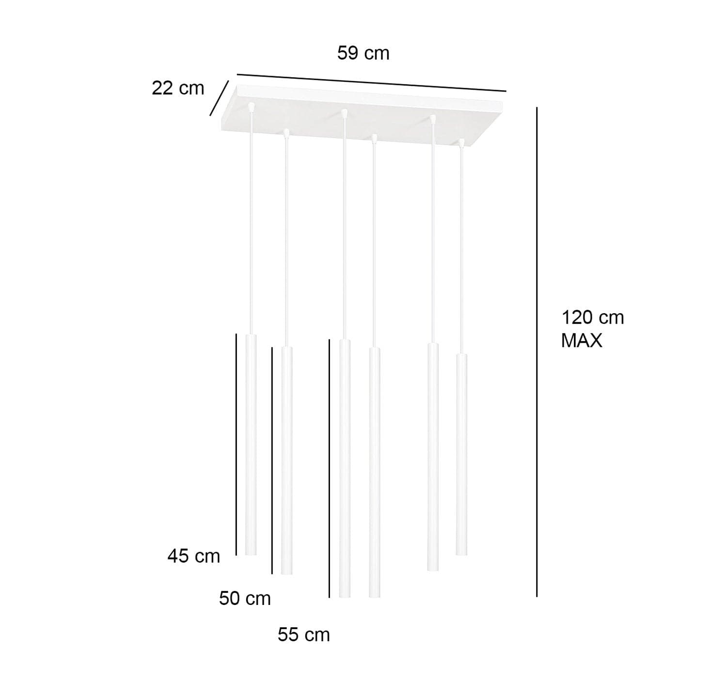 Lampadario 6 Luci Moderno Selter Acciaio Nero E Paralumi A Cilindri Sottili in Lampade a sospensione LuceArt - Montecorvino Pugliano, commercioVirtuoso.it
