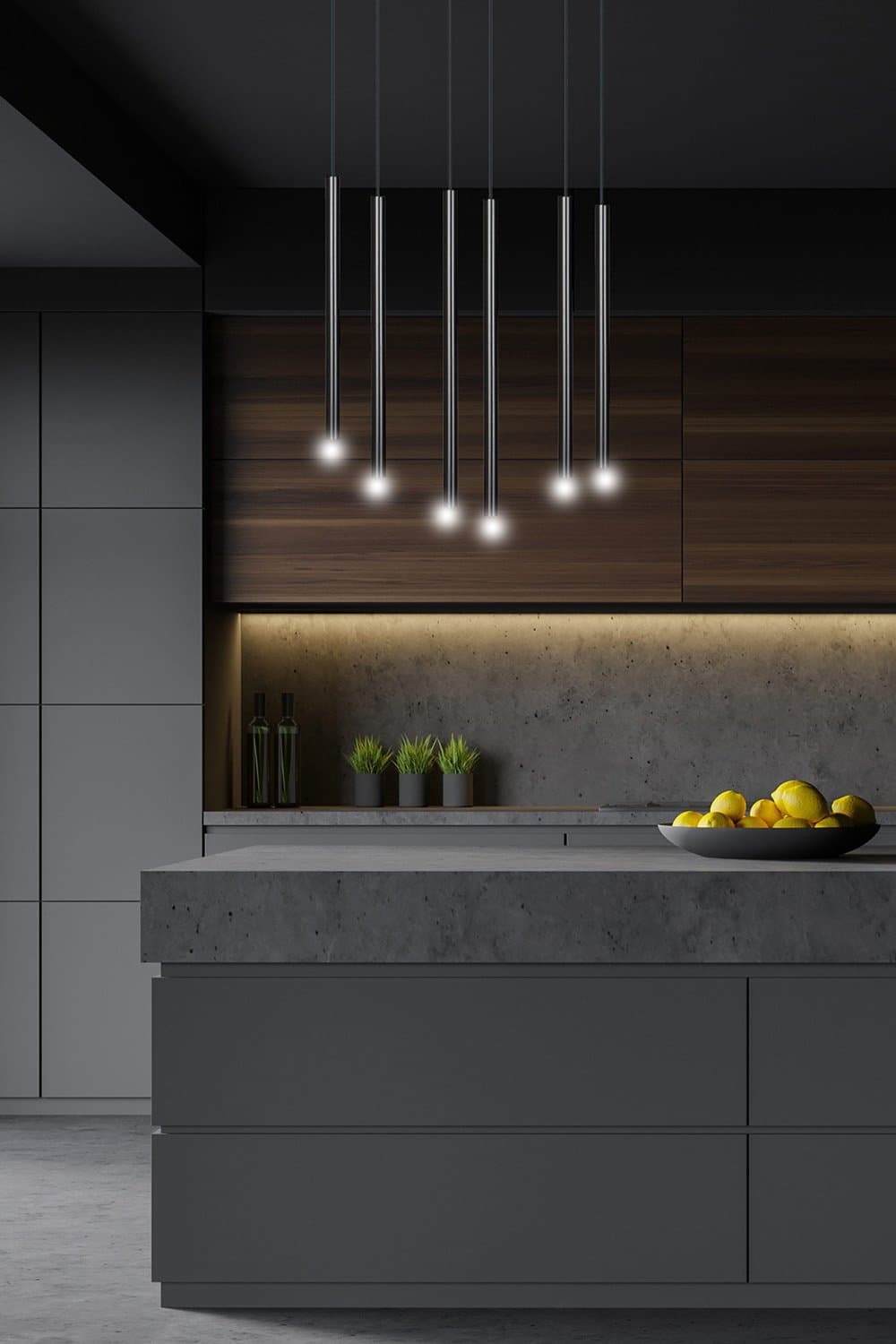 Lampadario 6 Luci Moderno Selter Acciaio Nero E Paralumi A Cilindri Sottili in Lampade a sospensione LuceArt - Montecorvino Pugliano, commercioVirtuoso.it