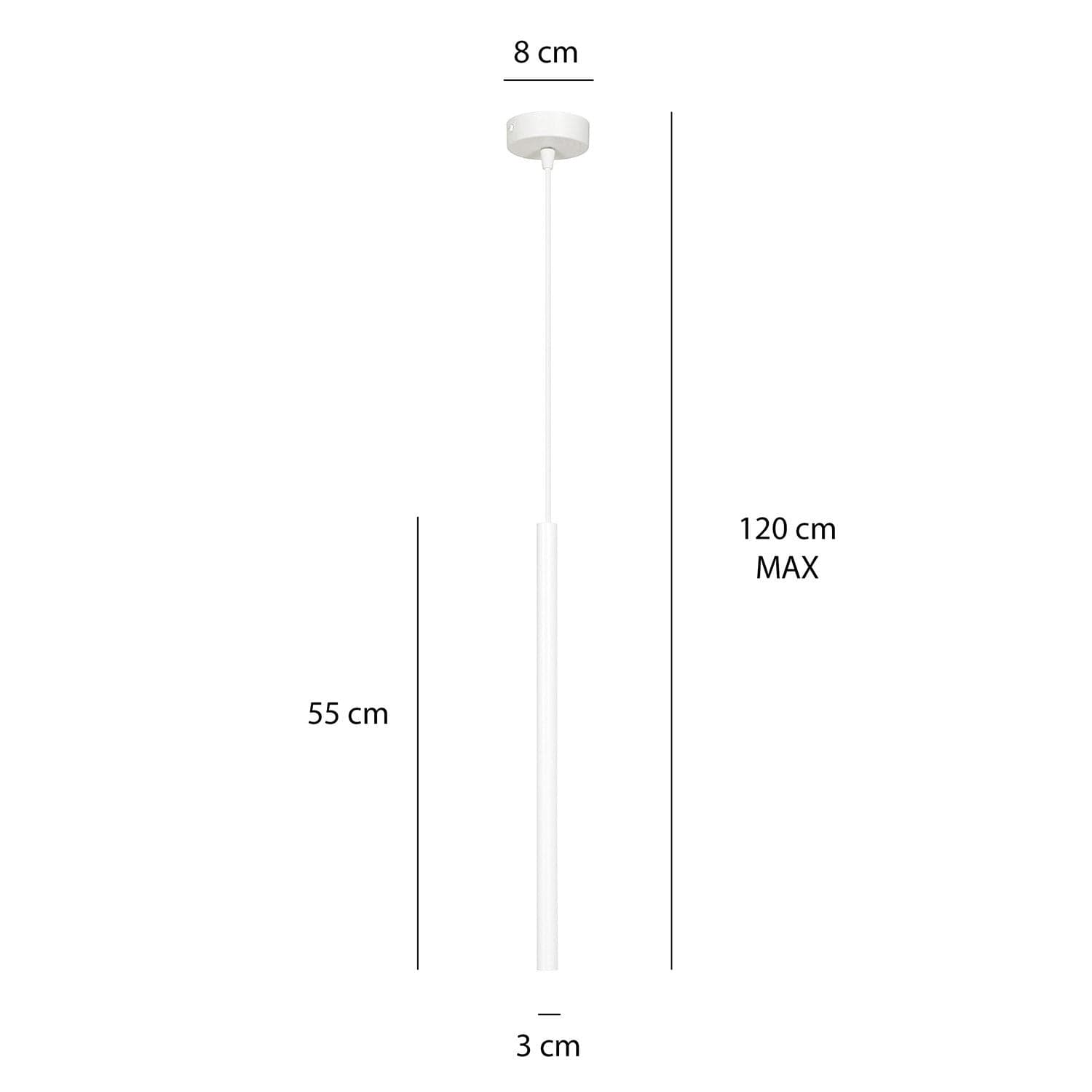 Lampadario 1 Luce Moderno Selter Acciaio Bianco E Paralume A Cilindro Sottile in Lampade a sospensione LuceArt - Montecorvino Pugliano, commercioVirtuoso.it