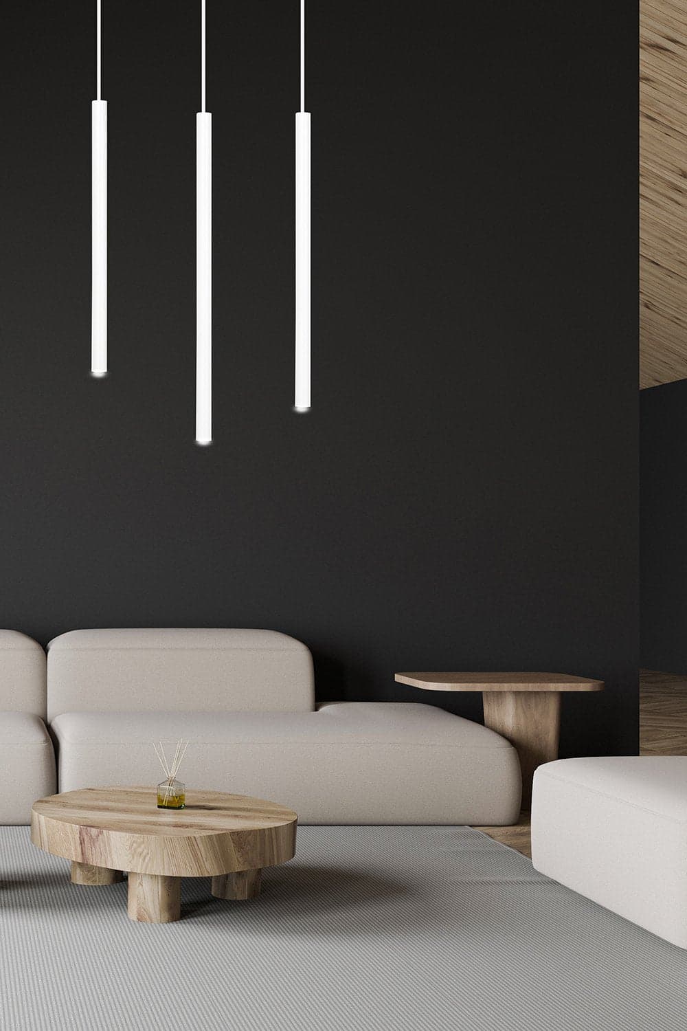 Lampadario 3 Luci Moderno Selter Acciaio Bianco E Paralumi A Cilindri Sottili in Lampade a sospensione LuceArt - Montecorvino Pugliano, commercioVirtuoso.it