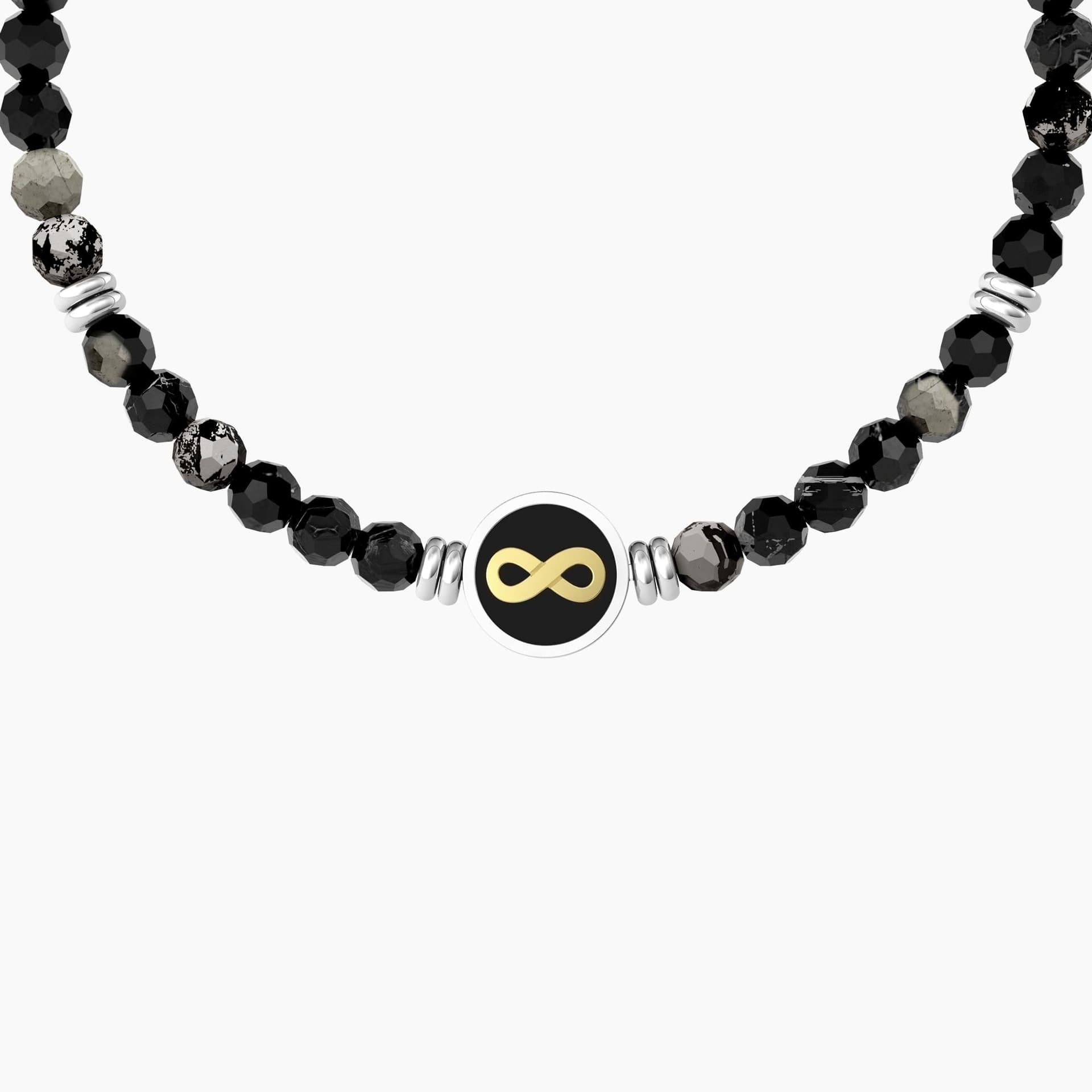 Kidult  -  Bracciale elastico uomo con agata nera e infinito Infinito | oltre i limiti in Bracciali Alba Gioielli - Casoria, commercioVirtuoso.it