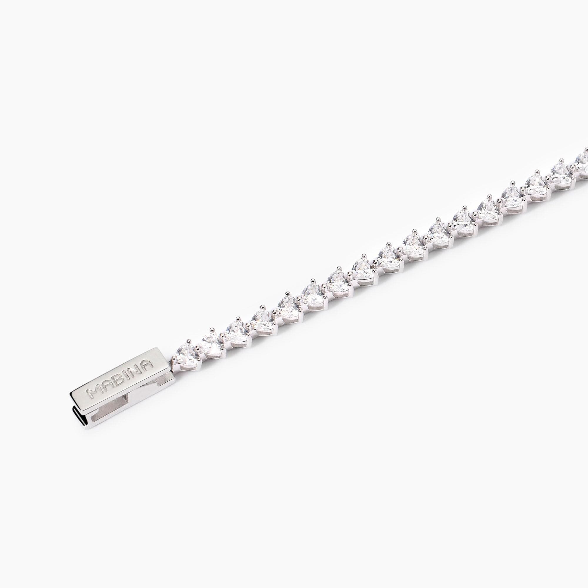 Mabina  Bracciale tennis con zirconi taglio cuore Non Sarà Un'avventura in Bracciali Alba Gioielli - Casoria, commercioVirtuoso.it