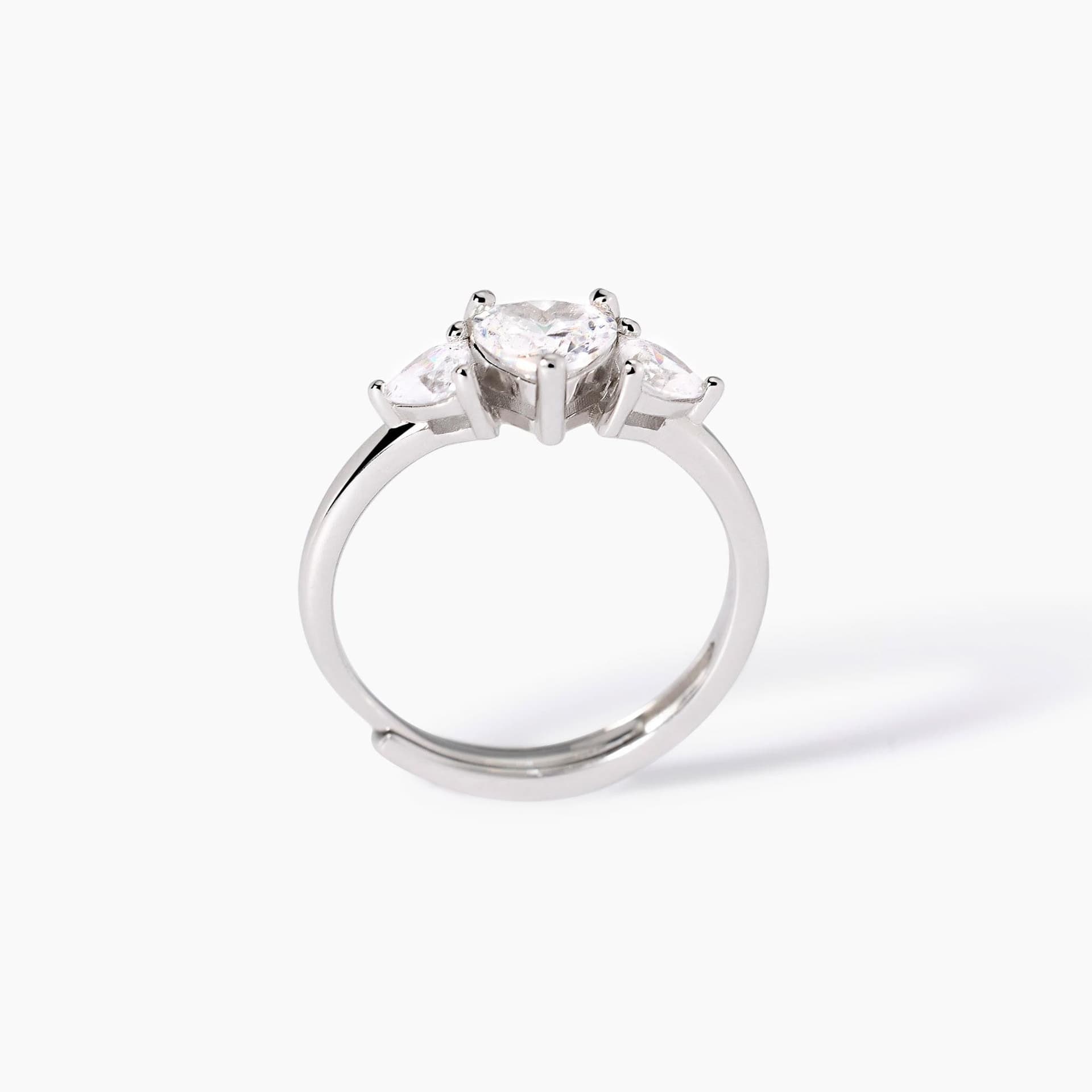 Mabina -   Anello in argento con zirconi cuore Lovely in Anelli Alba Gioielli - Casoria, commercioVirtuoso.it