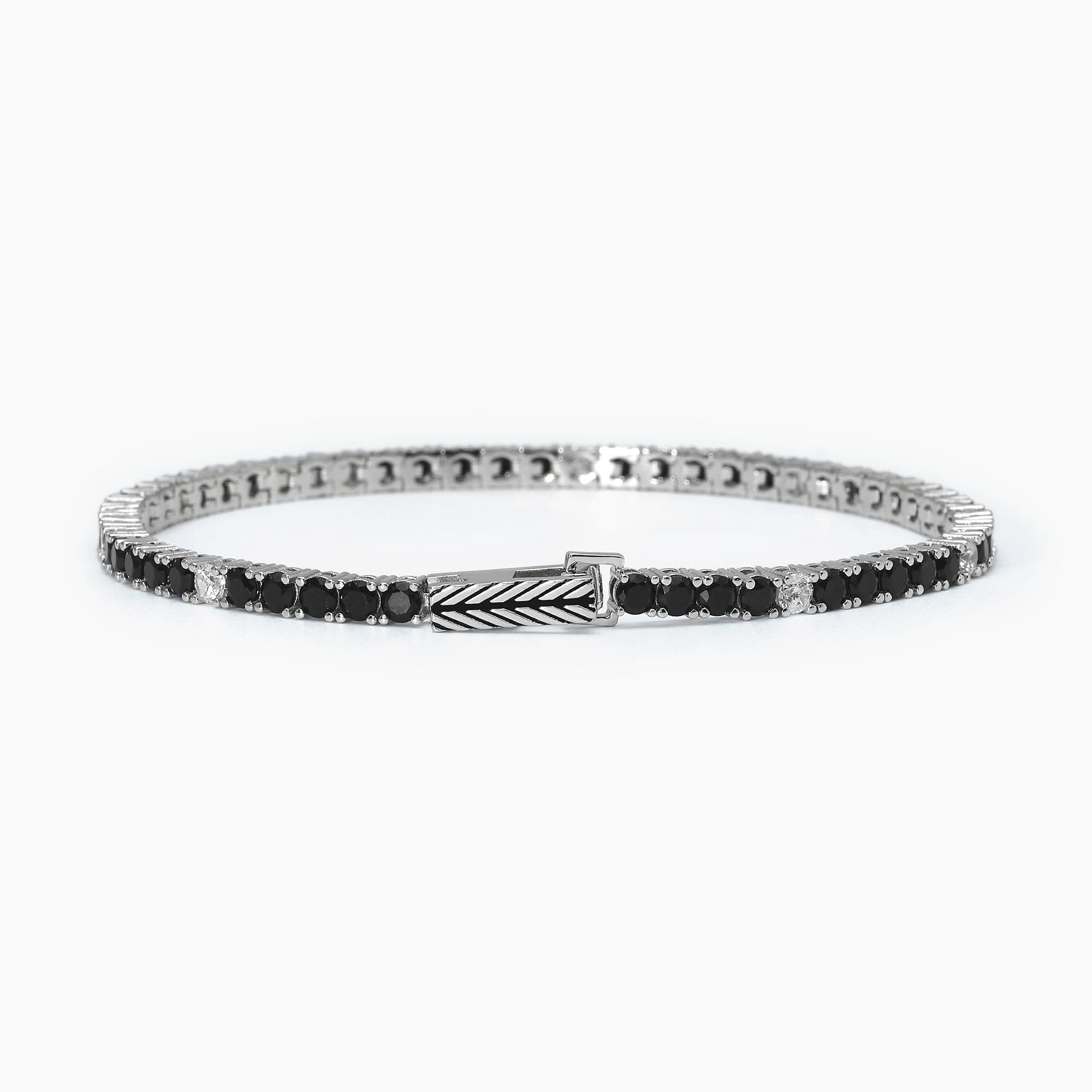 Mabina  Bracciale tennis bianco e nero TENNIS CLUB in Bracciali Alba Gioielli - Casoria, commercioVirtuoso.it