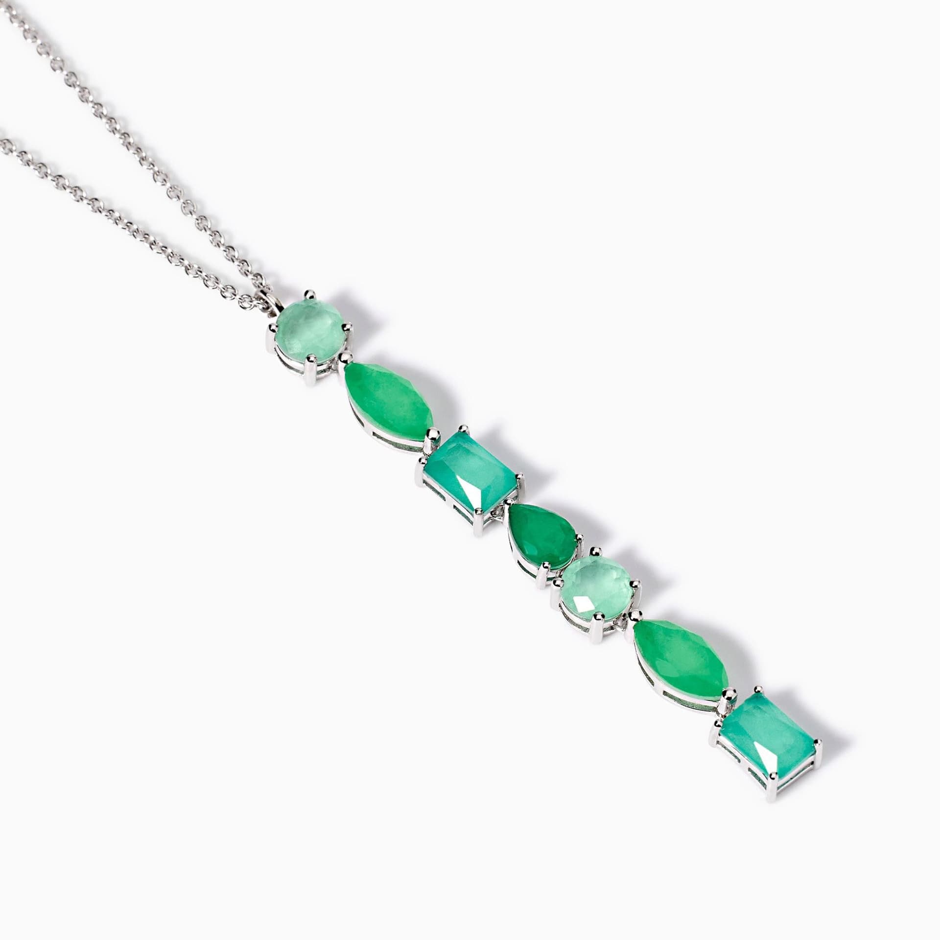 MABINA - Collana Girocollo con fusion stone glass verde pendente SANTORINI in Collane Alba Gioielli - Casoria, commercioVirtuoso.it