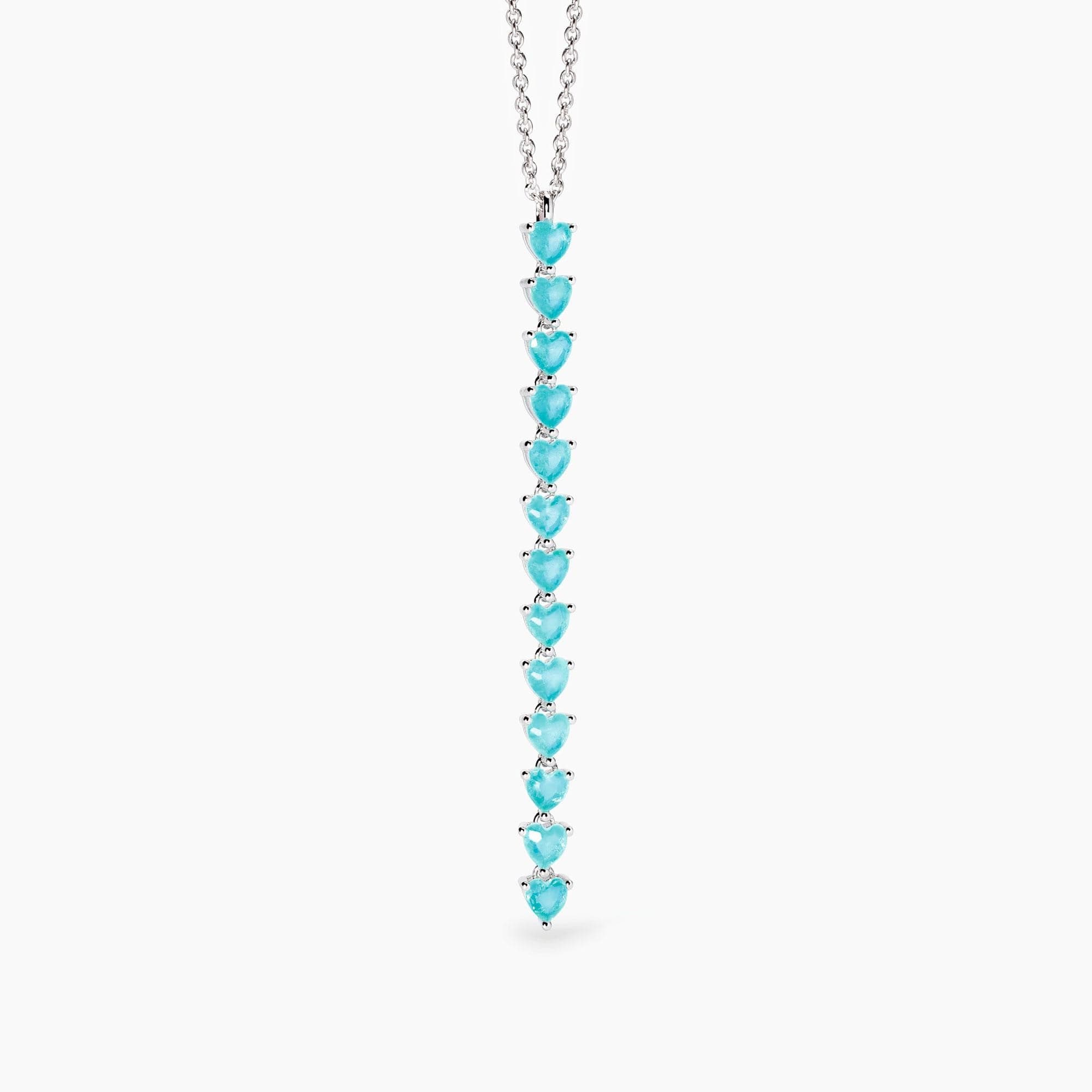 MABINA  - Collana Girocollo con fusion stone glass azzurro NON SARÀ UN'AVVENTURA