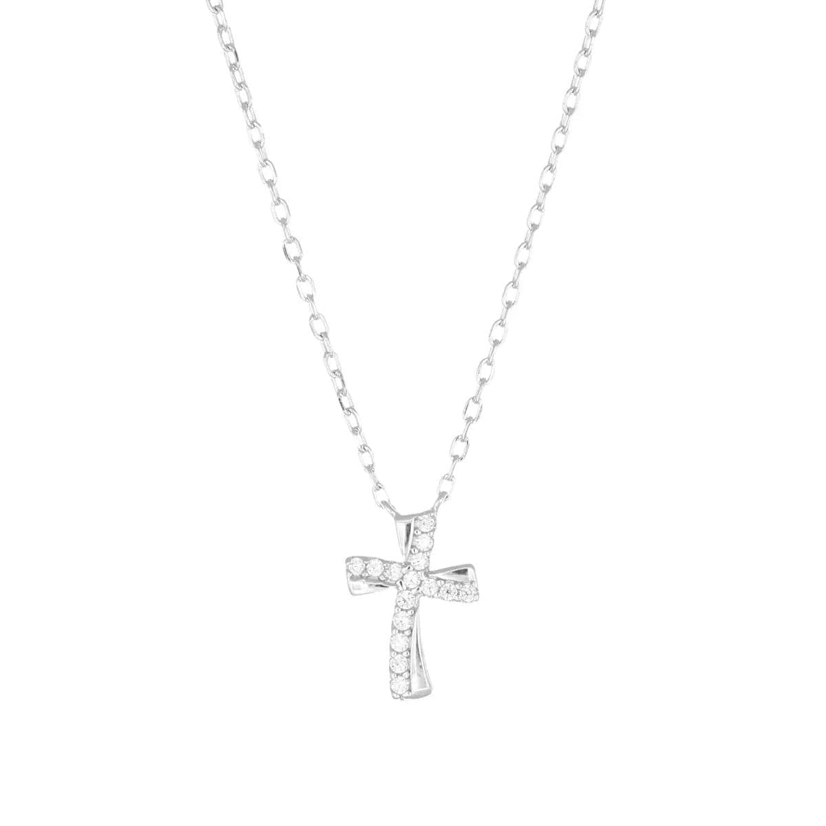 Amen - Collana Croce Ondulata con Zirconi Bianchi in Collane Alba Gioielli - Casoria, commercioVirtuoso.it
