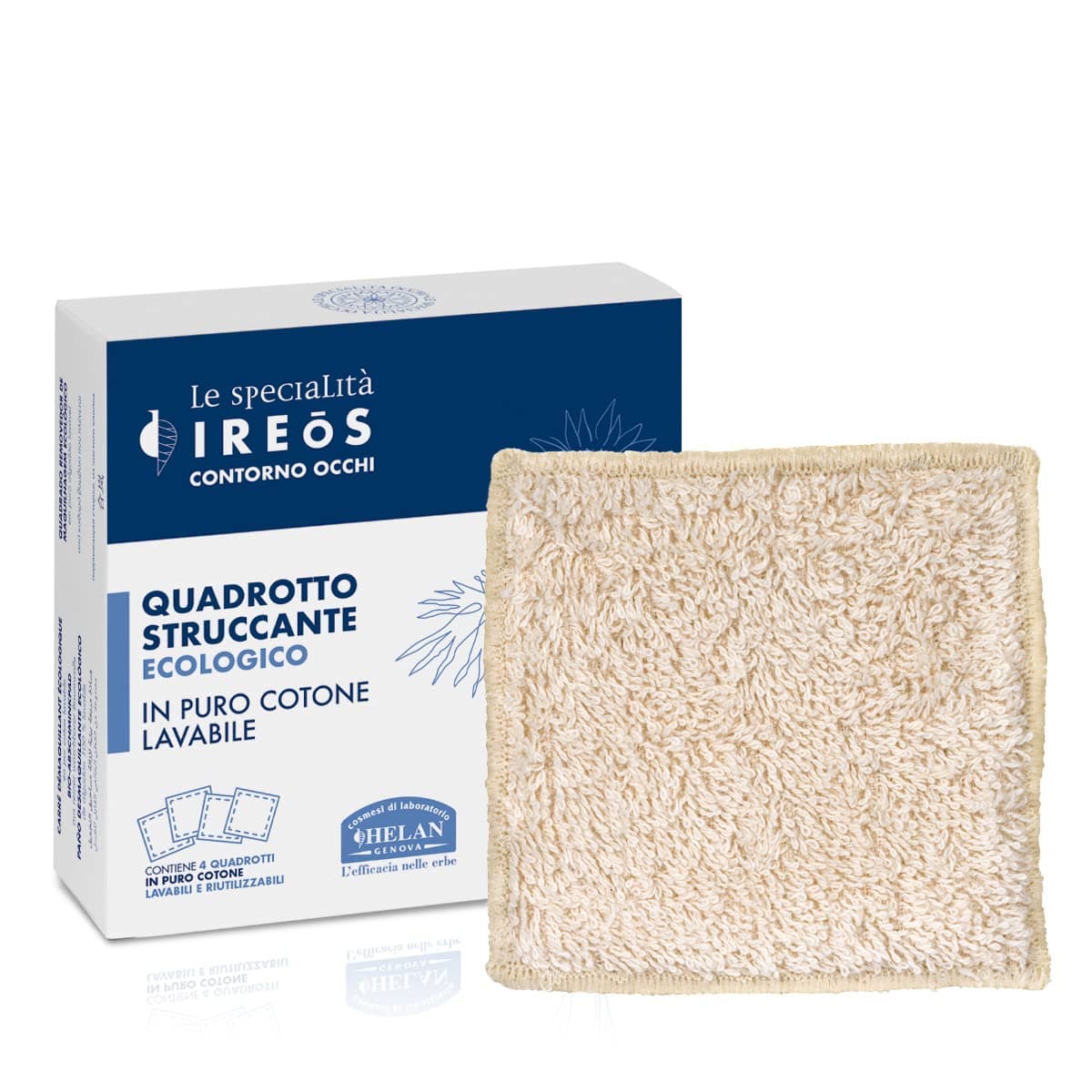 IREOS, Panno Struccante Viso Morbido e Ecologico in Cotone, 4 Maxi Dischetti