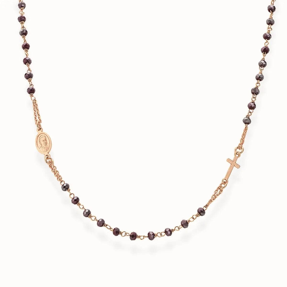 Amen  -Collana  Rosario Cristalli Croce Charm