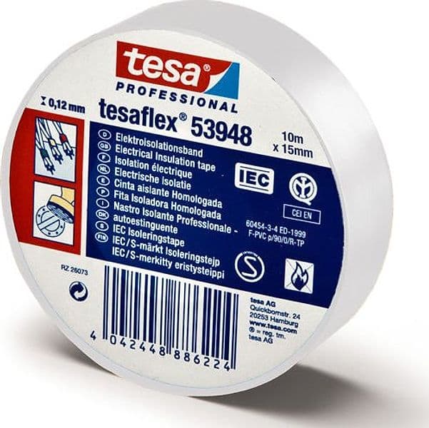 NASTRO ADESIVO ISOLANTE 10MTX15MM BIANCO PROFESSIONALE