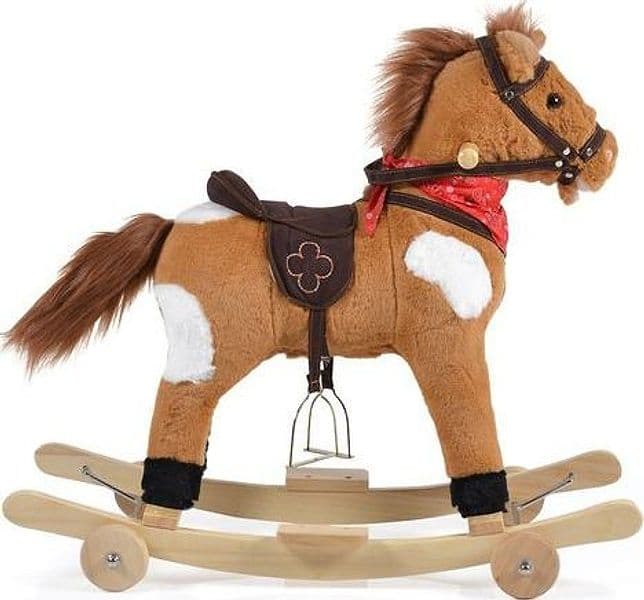 Moni - Cavallo a dondolo di peluche con ruote Thunder khaki in Cavalli a dondolo e animali Centro Bimbo - Siderno, commercioVirtuoso.it