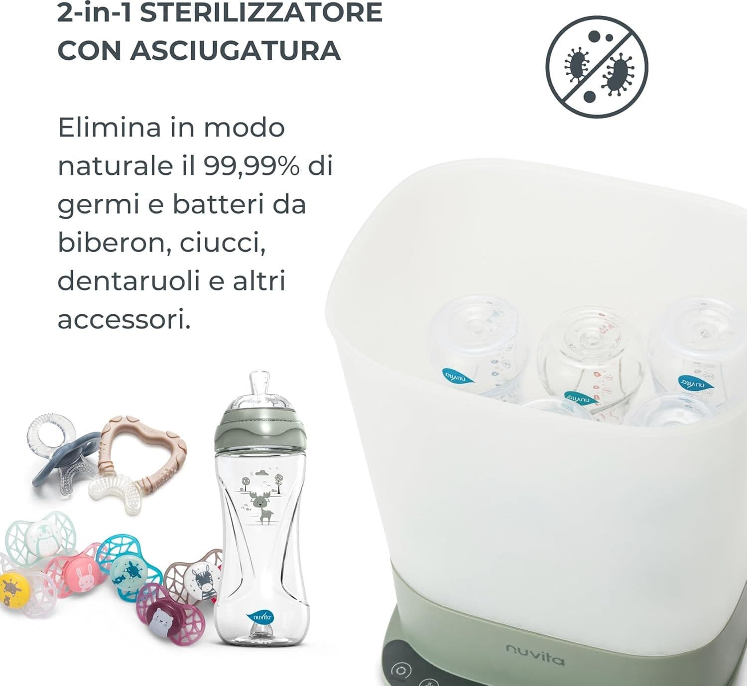 Nuvita - Sterilizzatore Steridry  2in1 con Asciugatura in prodotto Centro Bimbo - Siderno, commercioVirtuoso.it