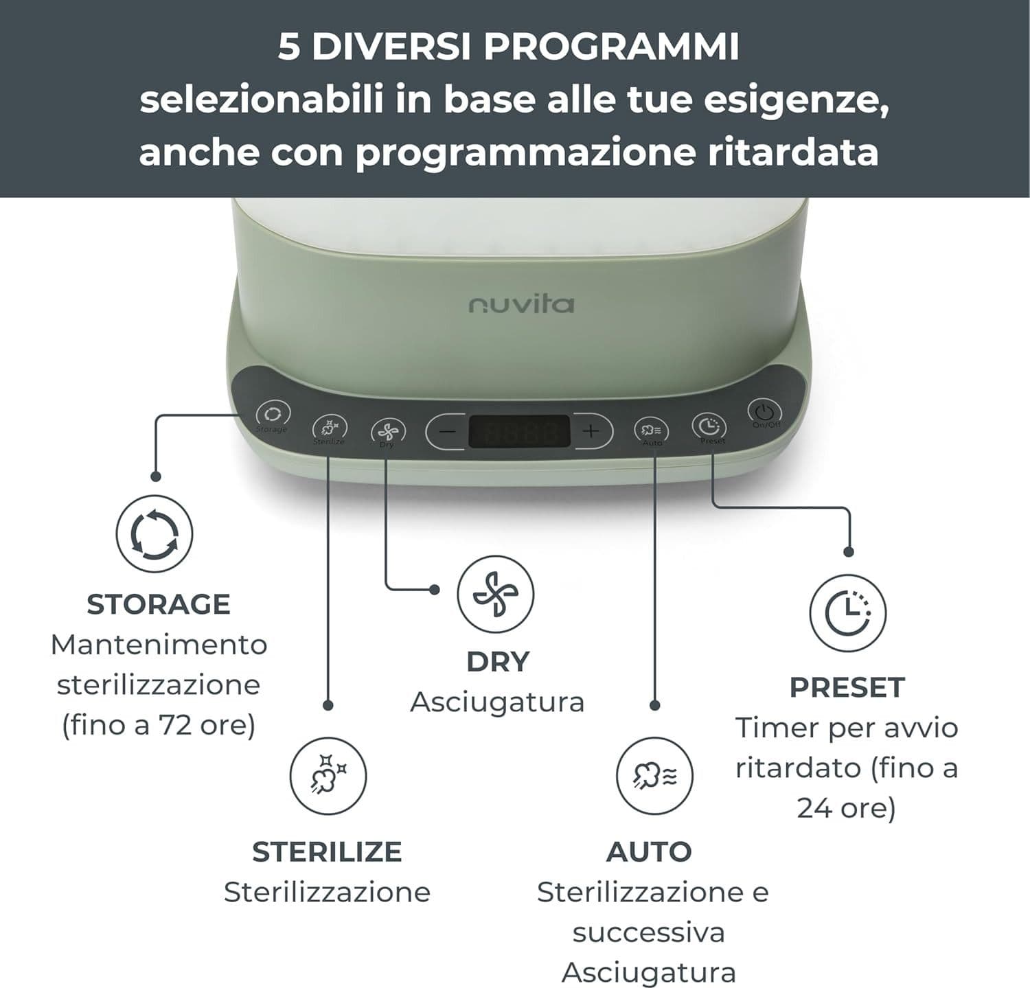 Nuvita - Sterilizzatore Steridry  2in1 con Asciugatura in prodotto Centro Bimbo - Siderno, commercioVirtuoso.it