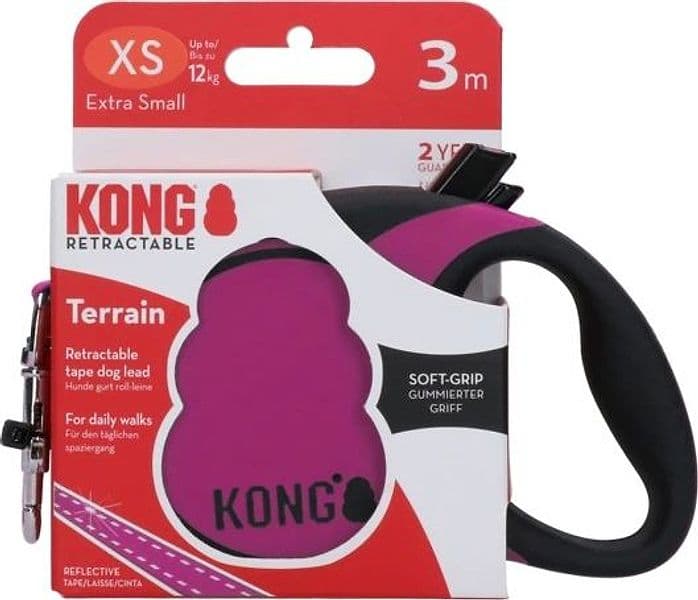 Kong Terrain Guinzaglio Allungabile Rosa