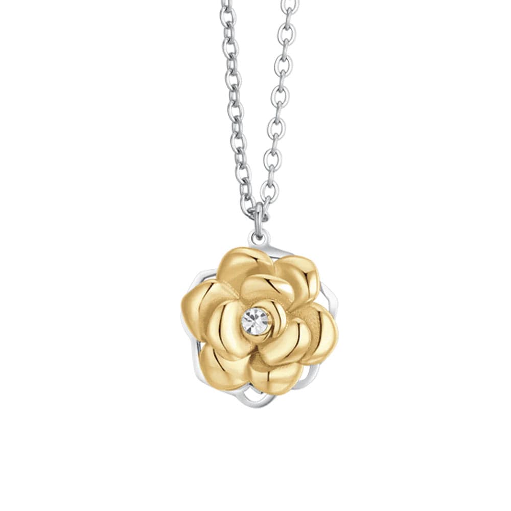 Luca Barra - COLLANA DONNA IN ACCIAIO IP GOLD ROSA GIREVOLE in Collane Alba Gioielli - Casoria, commercioVirtuoso.it