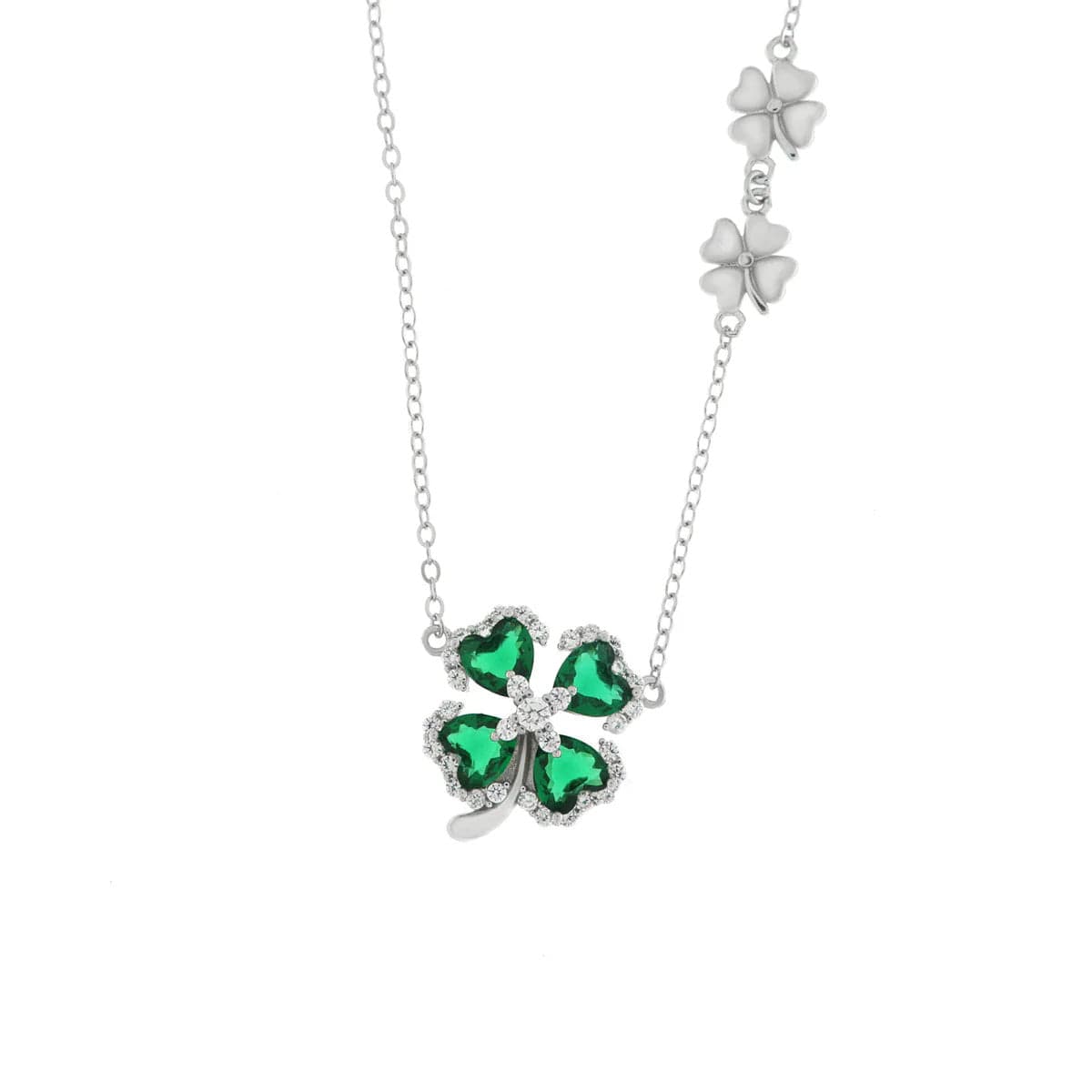 BYSIMON -   Collana in Argento 925 con fiore verde