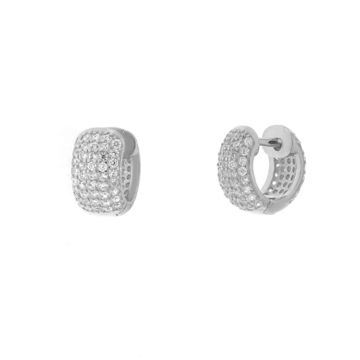 BYSIMON - Orecchini in Argento 925 cerchietto pavè di zirconi bianchi in Orecchini Alba Gioielli - Casoria, commercioVirtuoso.it
