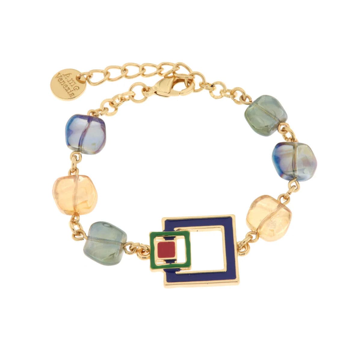 BYSIMON  - Bracciale in Metallo con cristalli ispirati al vetro di Murano in Bracciali Alba Gioielli - Casoria, commercioVirtuoso.it