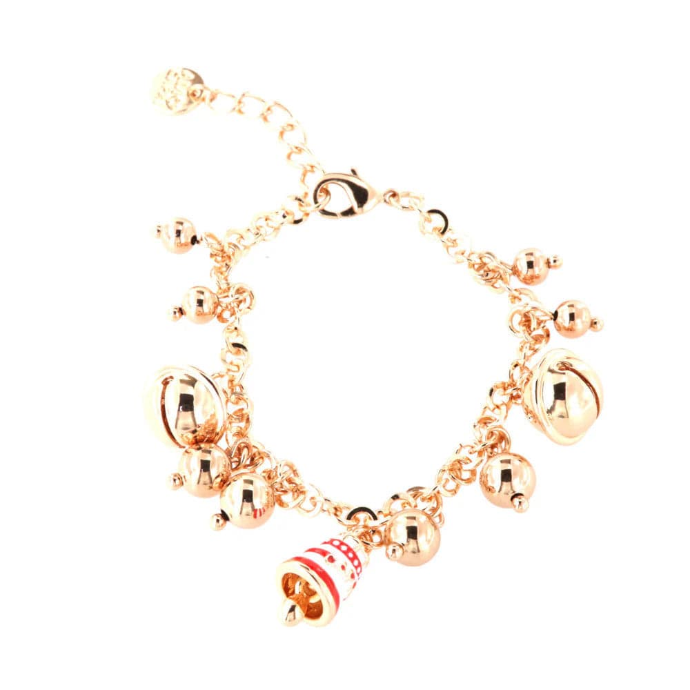 BYSIMON  -  Bracciale in Metallo con sonagli e ciondolo natalizio