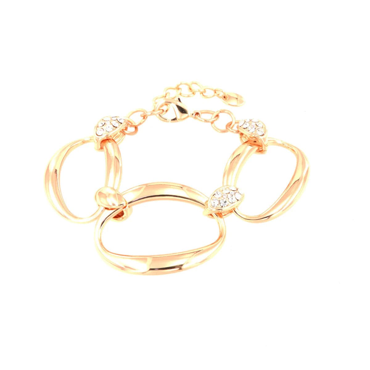 BYSIMON  - Bracciale in Metallo con catene ovali impreziosite da dettagli in cristalli bianchi