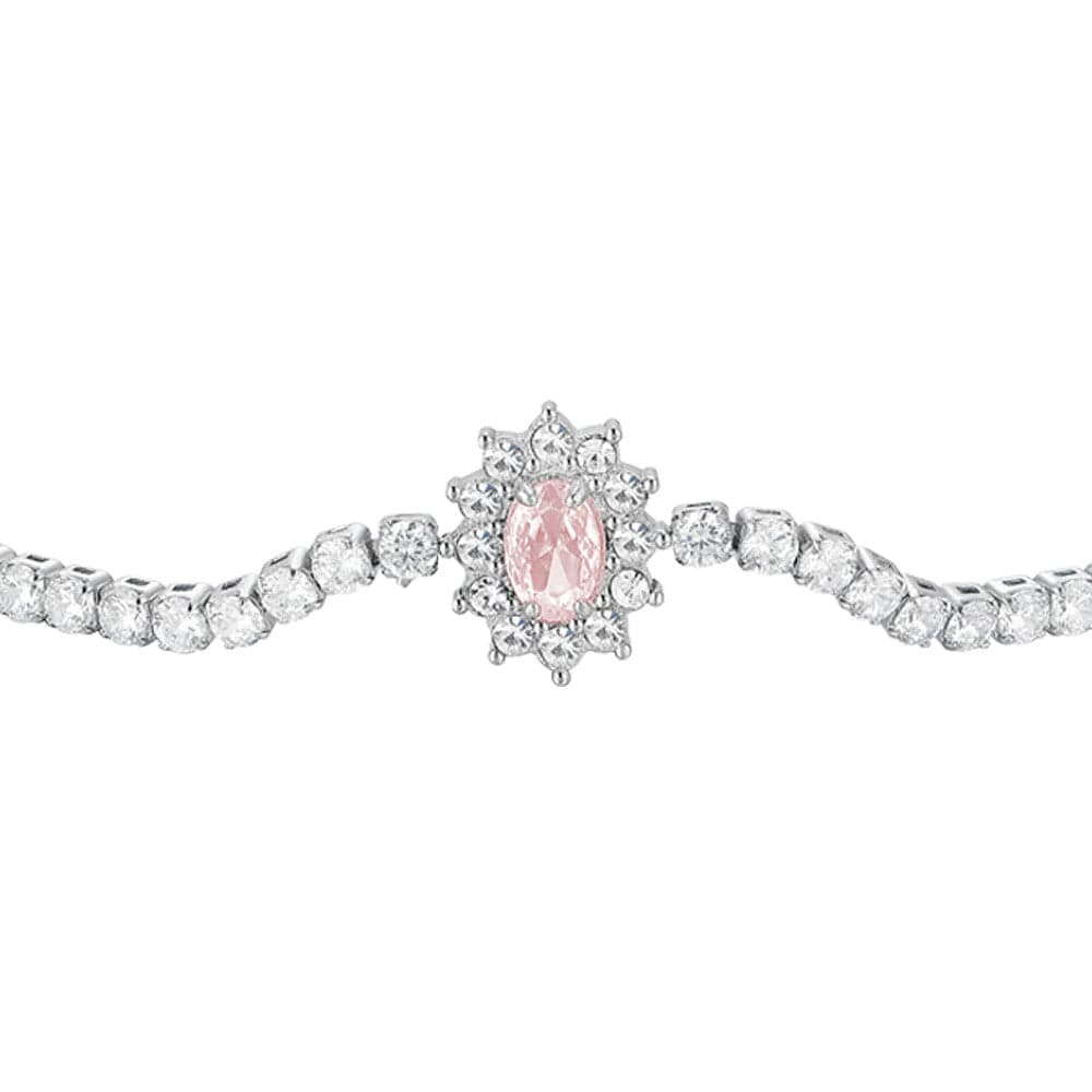 Luca Barra - BRACCIALE TENNIS DONNA N ACCIAIO CRISTALLI E ZIRCONE ROSA in Bracciali Alba Gioielli - Casoria, commercioVirtuoso.it