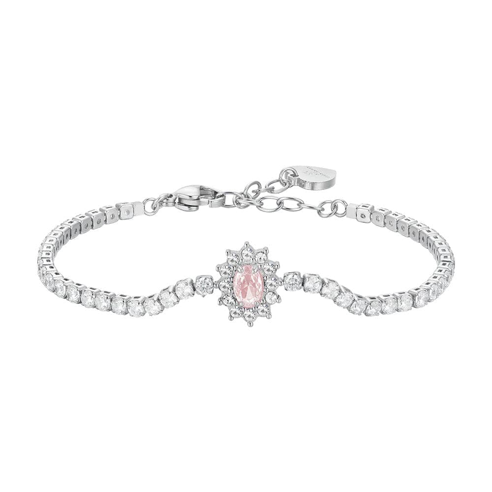 Luca Barra - BRACCIALE TENNIS DONNA N ACCIAIO CRISTALLI E ZIRCONE ROSA in Bracciali Alba Gioielli - Casoria, commercioVirtuoso.it