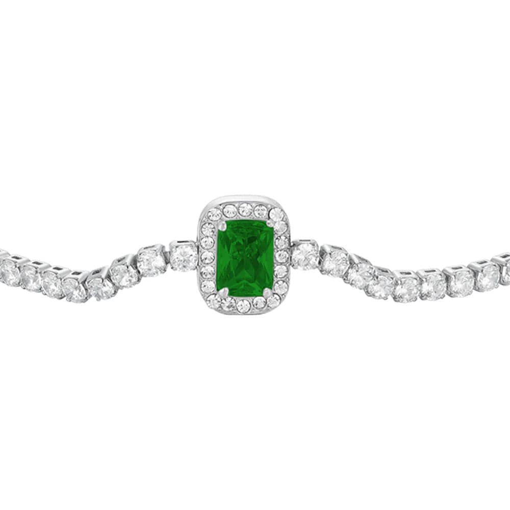 LUCA BARRA - BRACCIALE TENNIS DONNA IN ACCIAIO CRISTALLI E ZIRCONE VERDE in Bracciali Alba Gioielli - Casoria, commercioVirtuoso.it