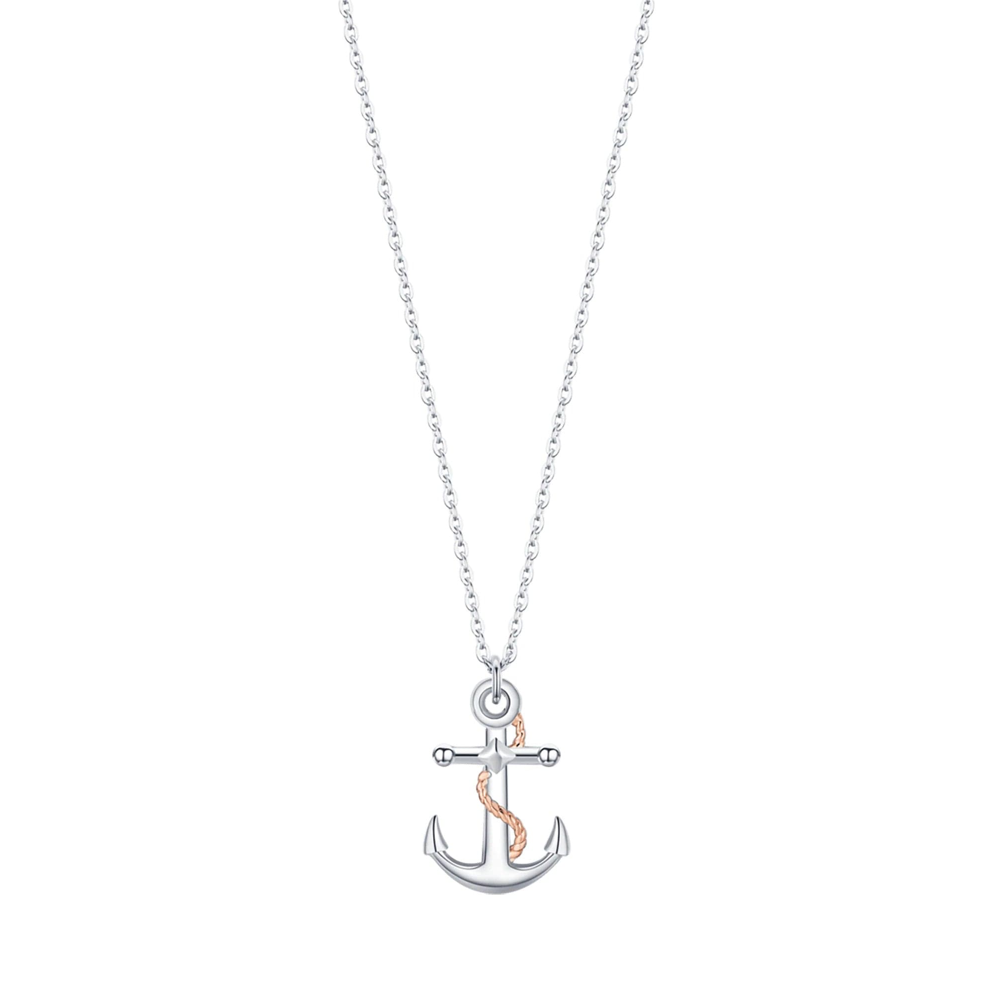 Luca Barra - COLLANA UOMO IN ACCIAIO CON ANCORA IP ROSE ED ELEMENTI IN SILVER