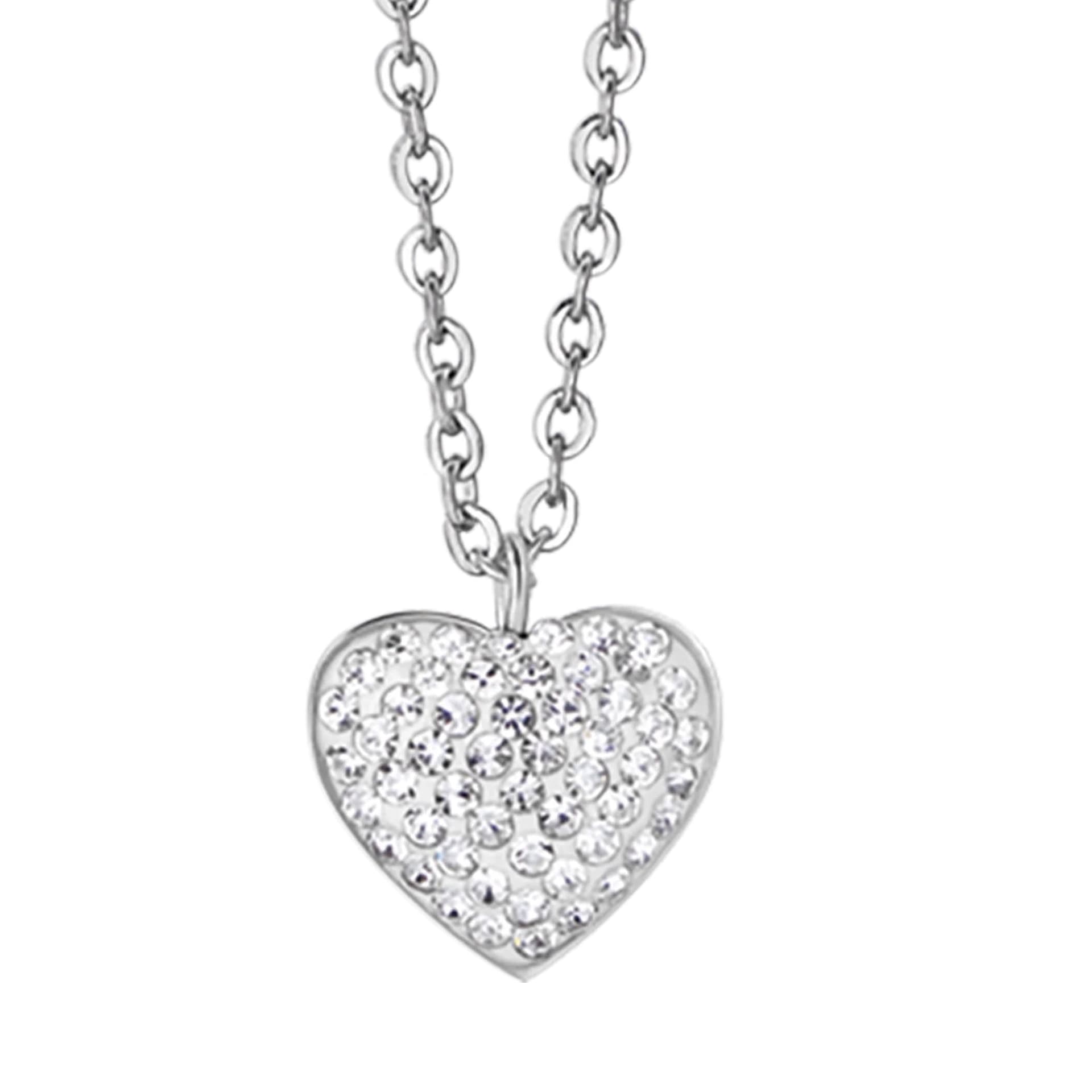 Luca Barra - COLLANA DONNA IN ACCIAIO CON CUORE E CRISTALLI BIANCHI in Collane Alba Gioielli - Casoria, commercioVirtuoso.it