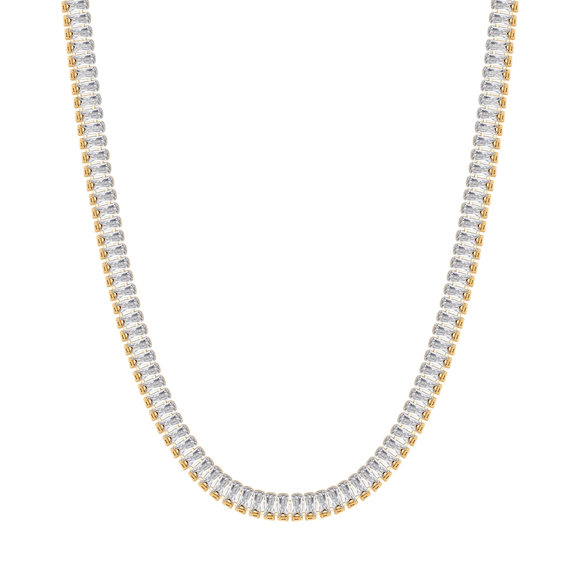 Luca Barra -  COLLANA TENNIS DONNA IN ACCIAIO CON CRISTALLI BAGUETTE BIANCHI