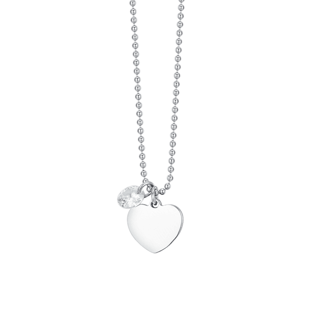 Luca Barra - COLLANA DONNA IN ACCIAIO CON CUORE E ZIRCONE BIANCO in Collane Alba Gioielli - Casoria, commercioVirtuoso.it