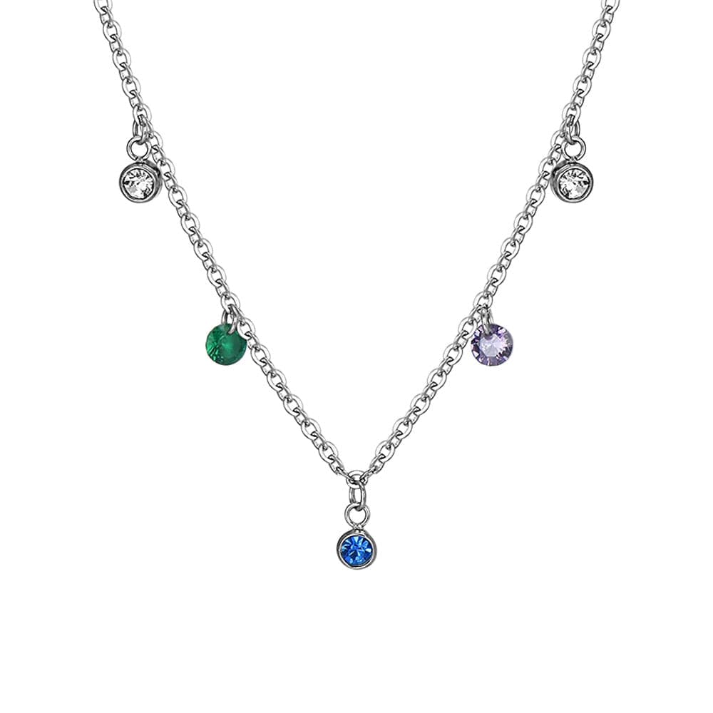 Luca Barra -  COLLANA DONNA IN ACCIAIO CRISTALLI MULTICOLOR in Collane Alba Gioielli - Casoria, commercioVirtuoso.it