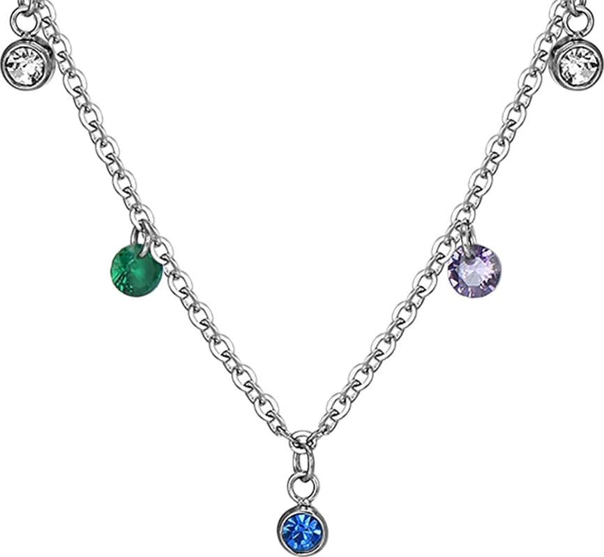 Luca Barra -  COLLANA DONNA IN ACCIAIO CRISTALLI MULTICOLOR in Collane Alba Gioielli - Casoria, commercioVirtuoso.it