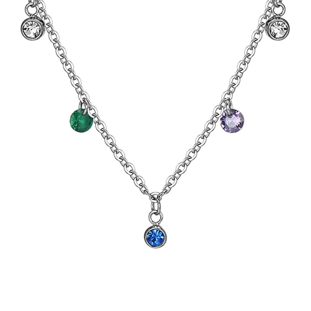 Luca Barra -  COLLANA DONNA IN ACCIAIO CRISTALLI MULTICOLOR in Collane Alba Gioielli - Casoria, commercioVirtuoso.it