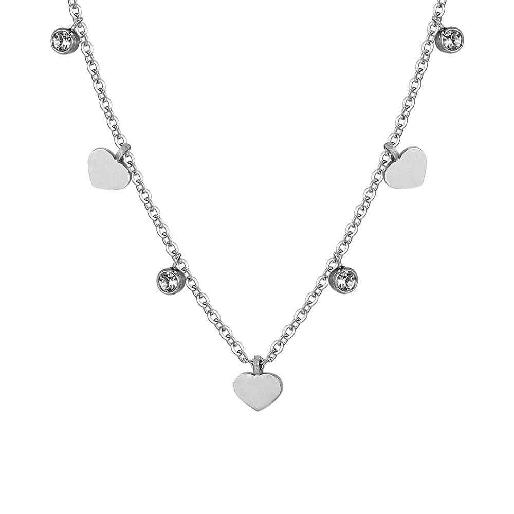 Luca Barra - COLLANA DONNA IN ACCIAIO CUORI E CRISTALLI in Collane Alba Gioielli - Casoria, commercioVirtuoso.it