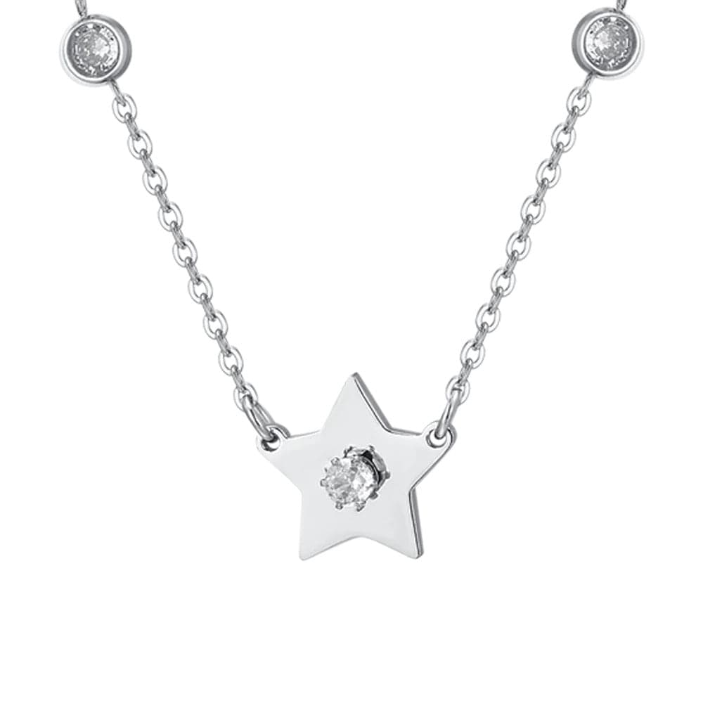 Luca Barra -  COLLANA DONNA IN ACCIAIO STELLE E ZIRCONI in Collane Alba Gioielli - Casoria, commercioVirtuoso.it