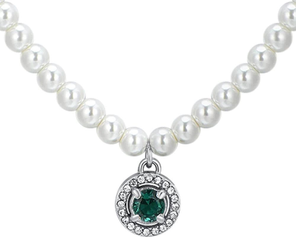 Luca Barra - COLLANA DONNA IN ACCIAIO PERLE E ZIRCONE VERDE in Collane Alba Gioielli - Casoria, commercioVirtuoso.it